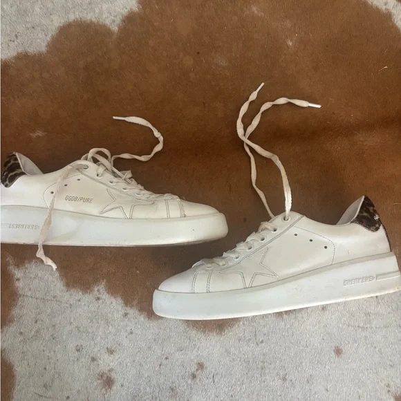 Authentic GG White Sneakers with Animal Print Accent - Picture 2 of 4